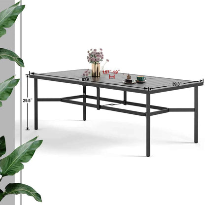 Alvardo Steel Dining Table – Sleek, Durable & Modern Centerpiece