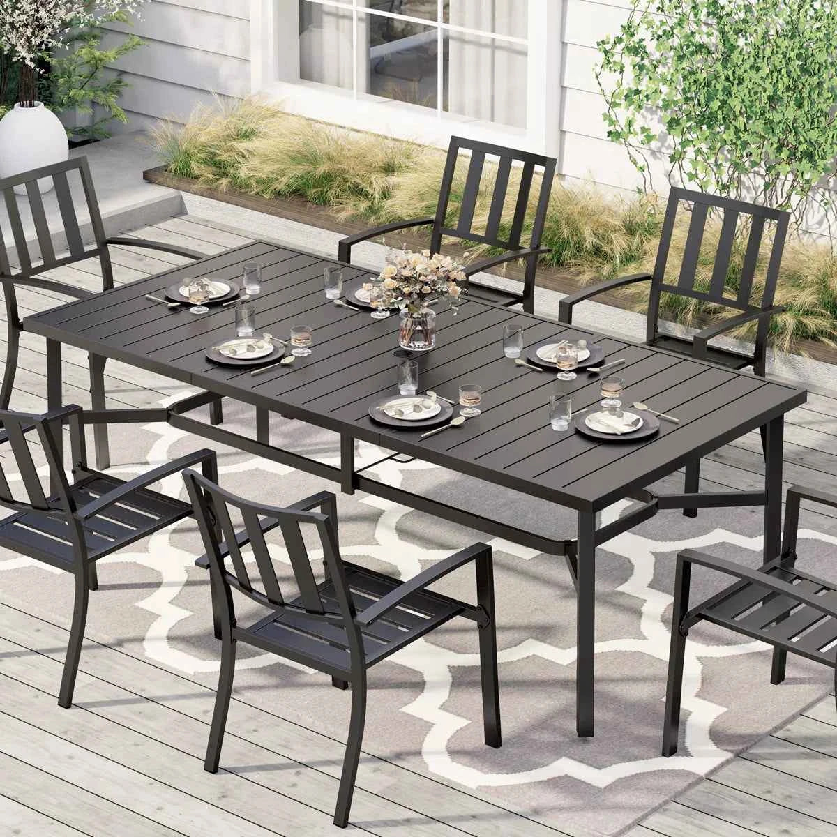 Alvardo Steel Dining Table – Sleek, Durable & Modern Centerpiece