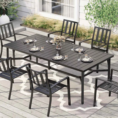 Alvardo Steel Dining Table – Sleek, Durable & Modern Centerpiece