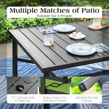 Alvardo Steel Dining Table – Sleek, Durable & Modern Centerpiece