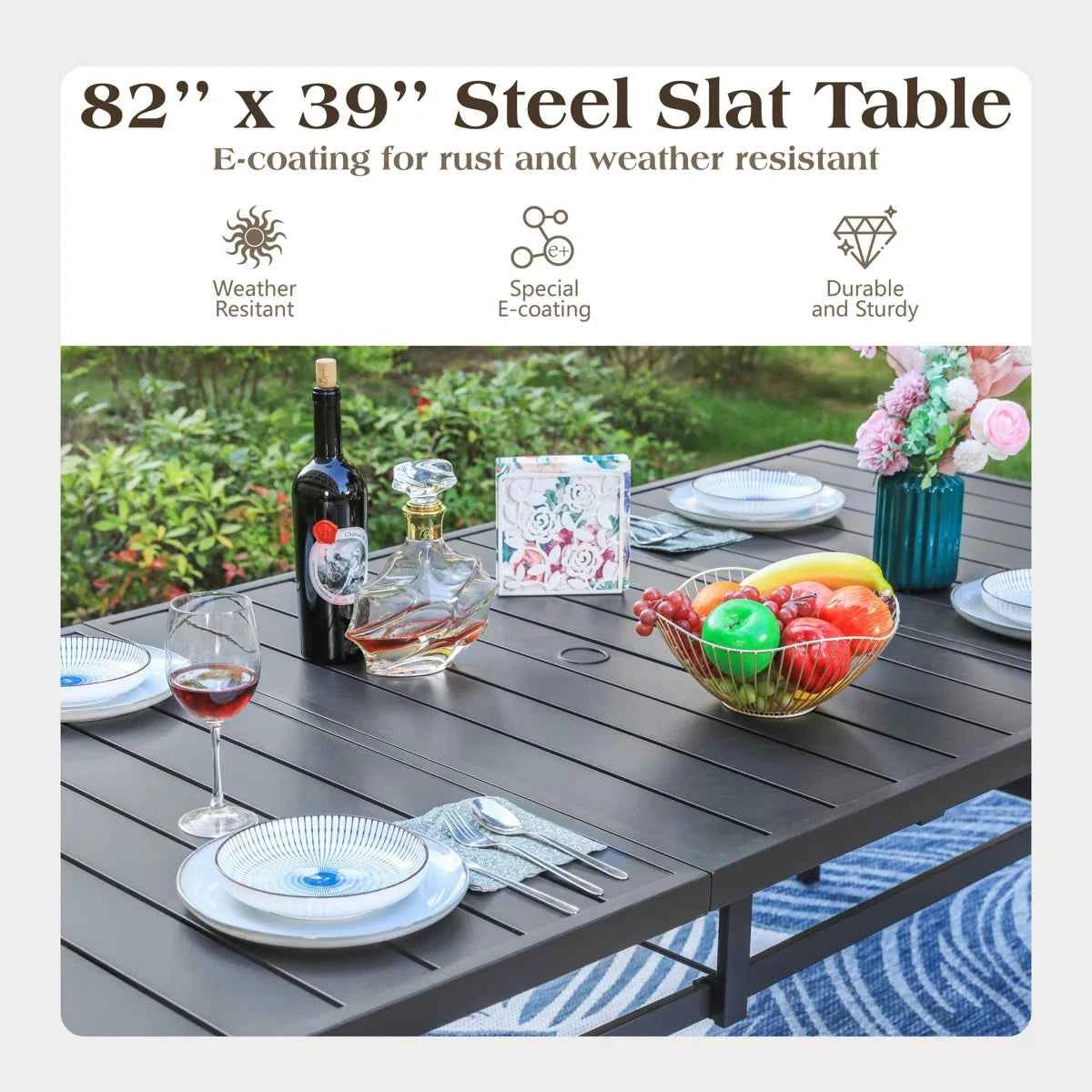 Alvardo Steel Dining Table – Sleek, Durable & Modern Centerpiece