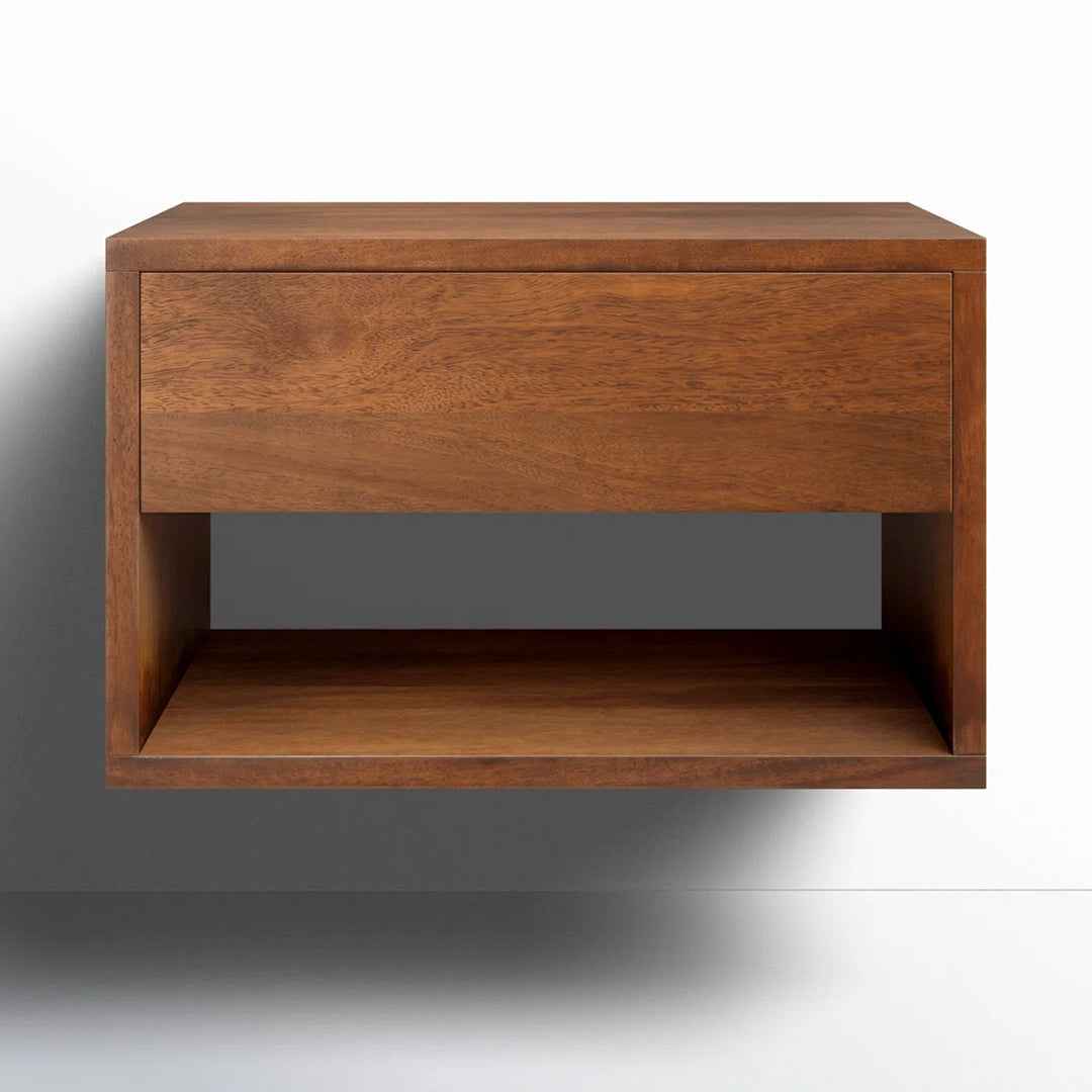 Reni 1-Drawer Solid Wood Floating Nightstand – Sleek & Space-Saving Bedroom Storage