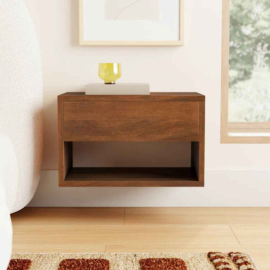 Reni 1-Drawer Solid Wood Floating Nightstand – Sleek & Space-Saving Bedroom Storage
