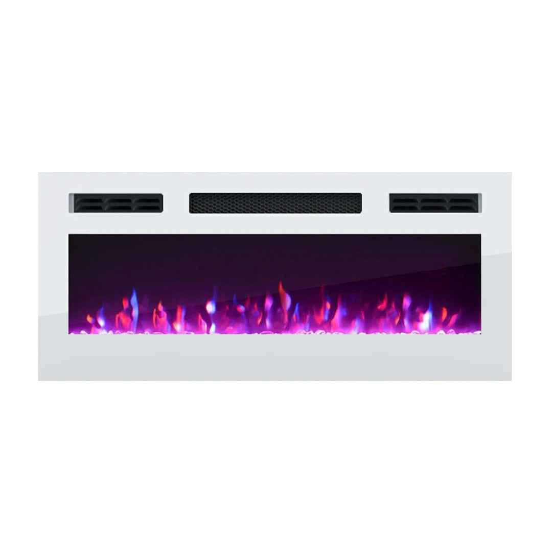 Shipman Recessed Wall Mounted Electric Fireplace Insert – Modern Built-In Heater with Realistic Flam