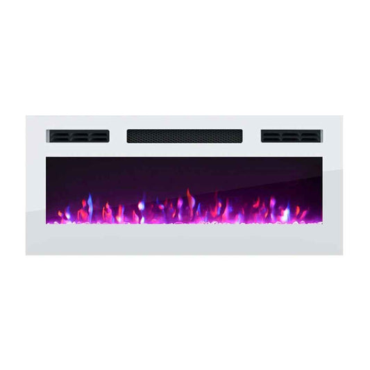 Shipman Recessed Wall Mounted Electric Fireplace Insert – Modern Built-In Heater with Realistic Flam