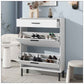 Freestanding Shoe Cabinet with 2 Flip Drawers – Modern Entryway Storage with Metal Legs