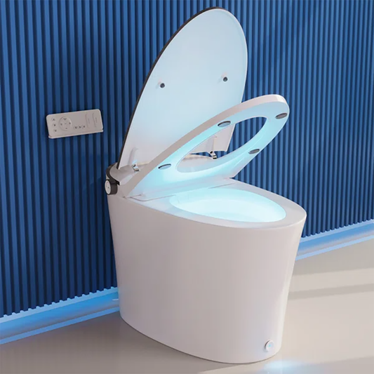 Smart Toilet with Heated Seat, Auto Flush & Bidet – Tankless Elongated Design with Remote Control