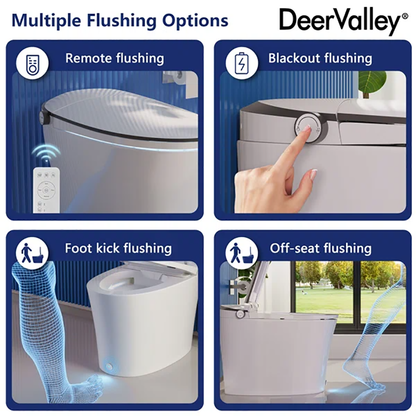 Smart Toilet with Heated Seat, Auto Flush & Bidet – Tankless Elongated Design with Remote Control