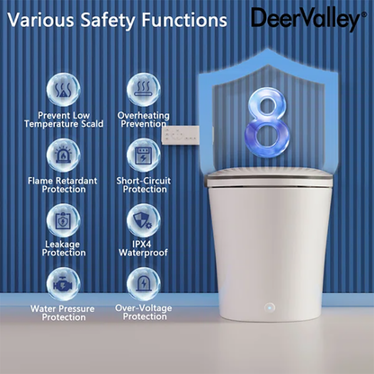 Smart Toilet with Heated Seat, Auto Flush & Bidet – Tankless Elongated Design with Remote Control