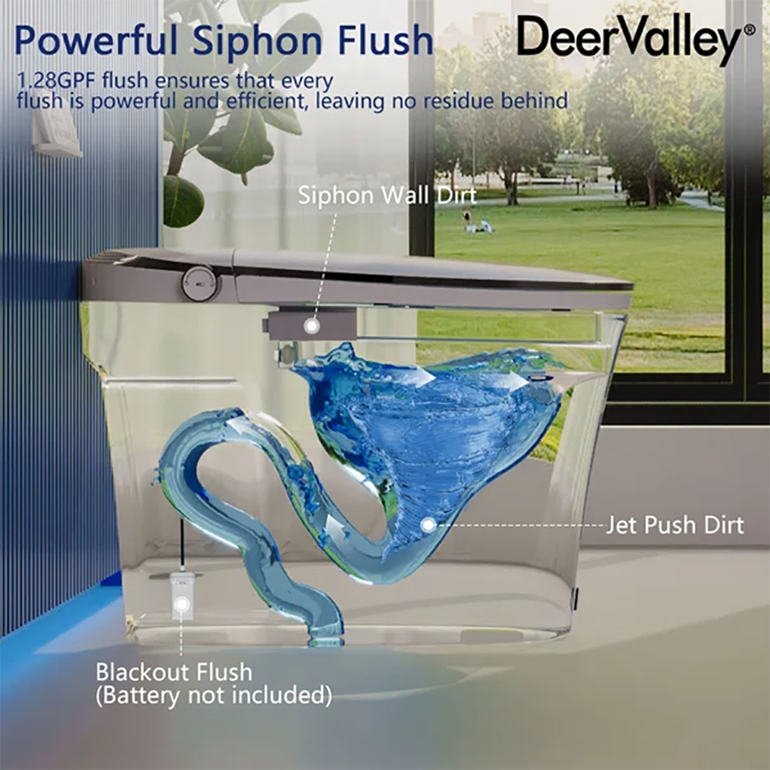 Smart Toilet with Heated Seat, Auto Flush & Bidet – Tankless Elongated Design with Remote Control