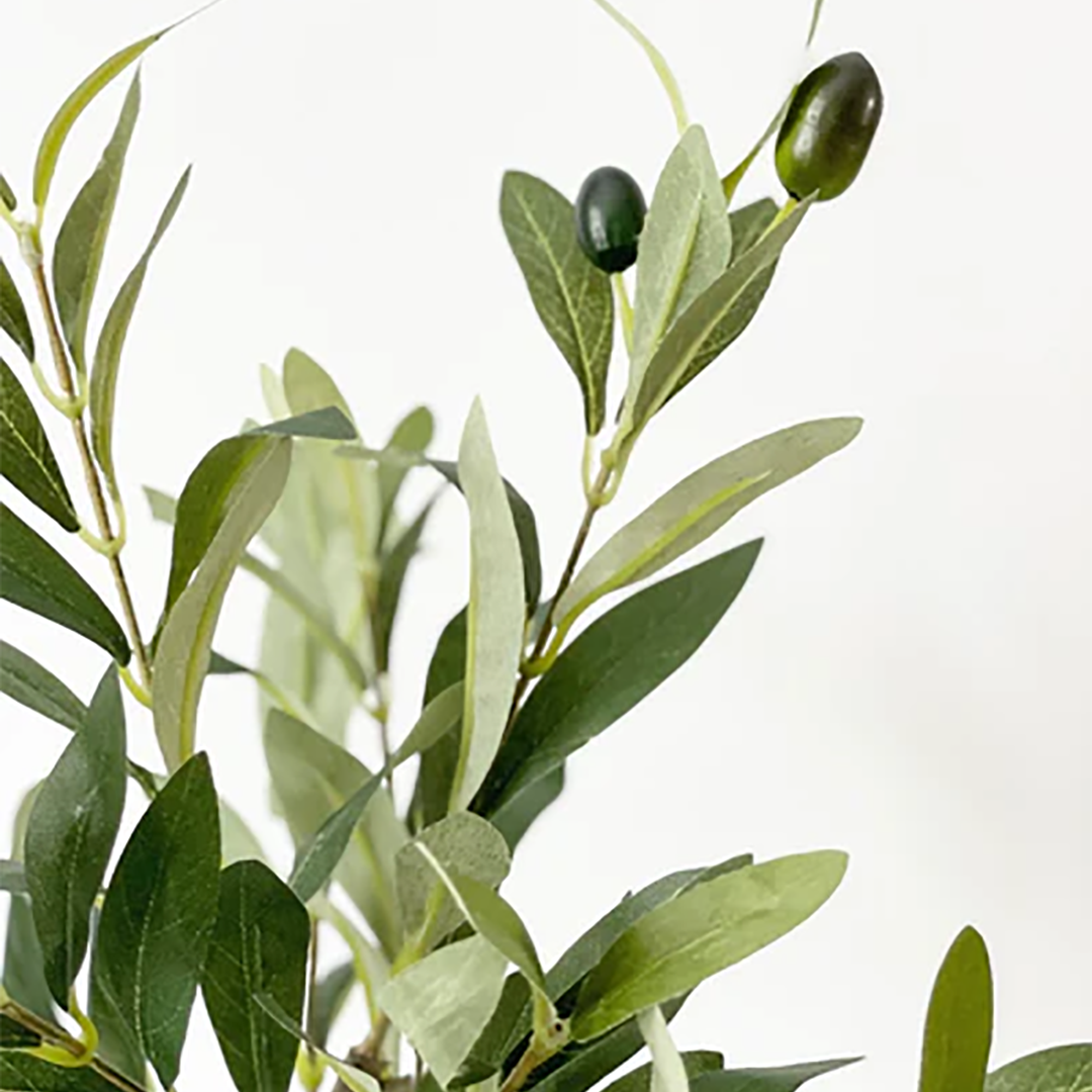 Urban Treasures Table Top Olive Tree – Realistic Faux Foliage, Small (15″) or Medium (20″) with Plastic Pot