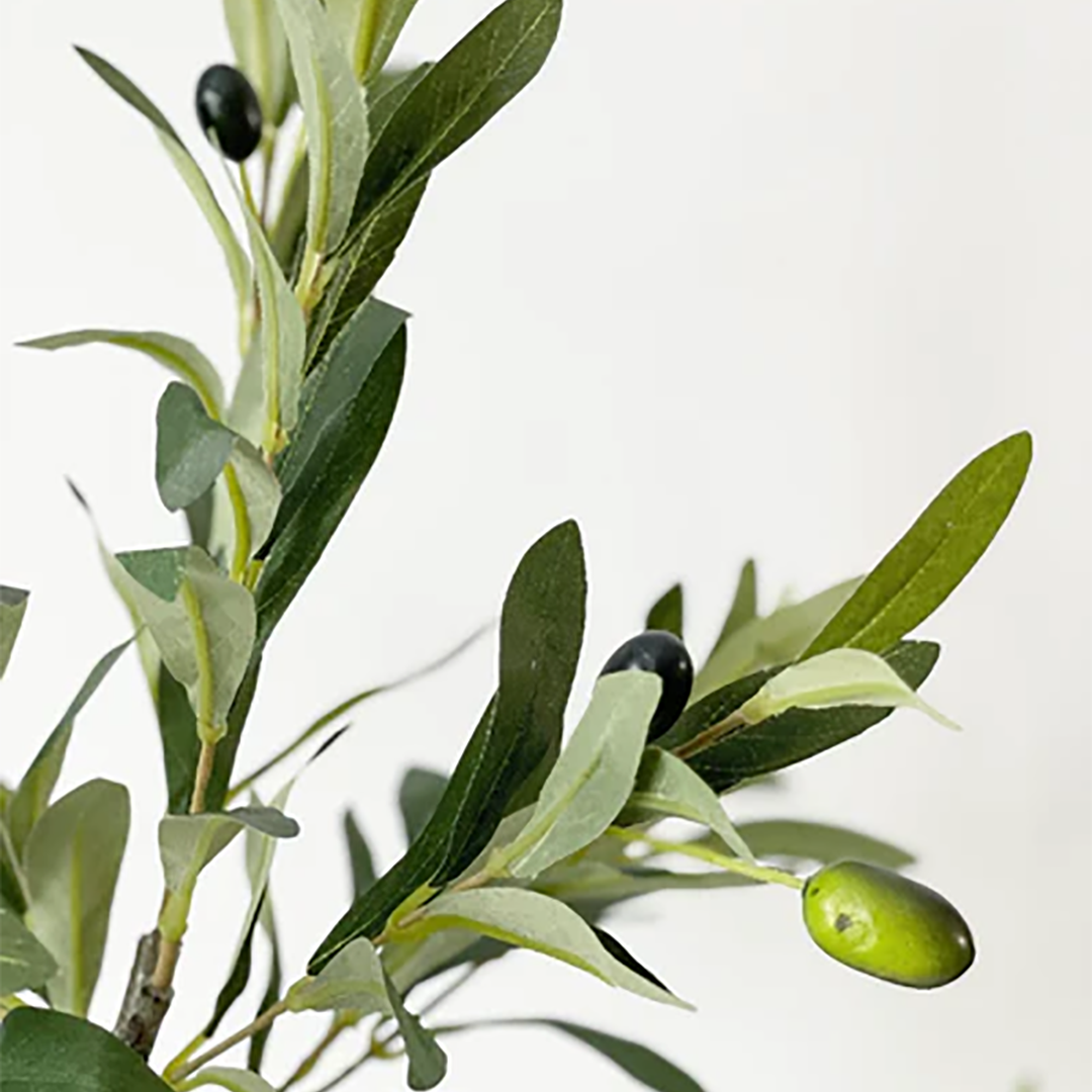 Urban Treasures Table Top Olive Tree – Realistic Faux Foliage, Small (15″) or Medium (20″) with Plastic Pot