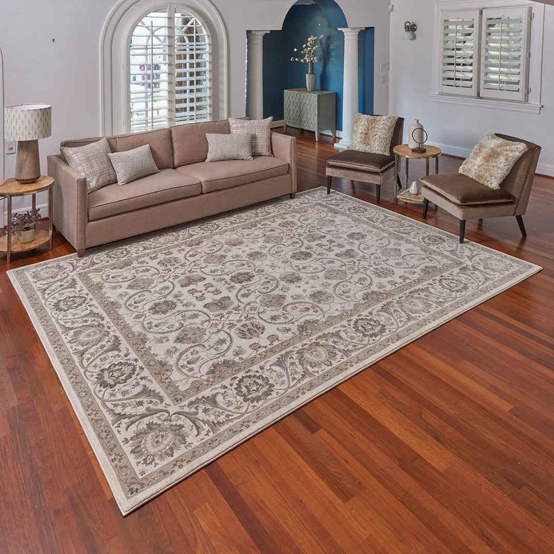 Timeless Alden Ivory 6' x 9' Area Rug – Elegant Neutral Floor Rug for Living Room & Bedroom