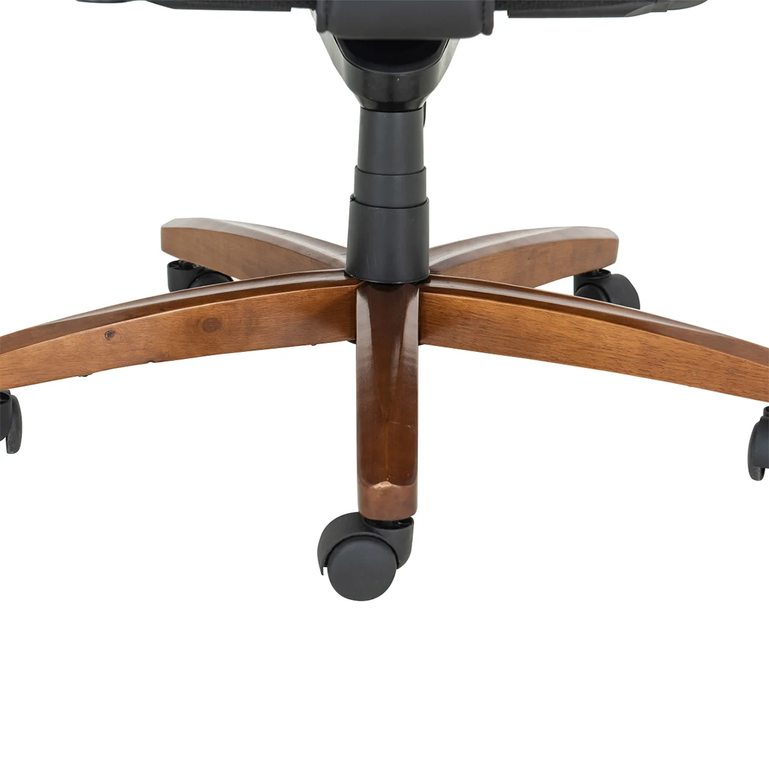 Tuscany Top Grain Leather High-Back Executive Office Chair – Ergonomic Desk Chair with Adjustable Features and Solid Wood Accents - Nadeems Home