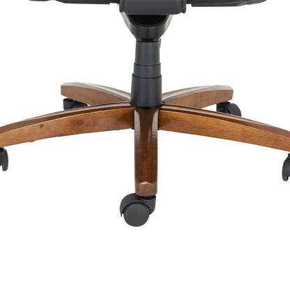 Tuscany Top Grain Leather High-Back Executive Office Chair – Ergonomic Desk Chair with Adjustable Features and Solid Wood Accents - Nadeems Home