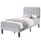 Auxter Upholstered Platform Bed Frame with Adjustable Headboard – No Box Spring Required