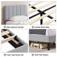 Auxter Upholstered Platform Bed Frame with Adjustable Headboard – No Box Spring Required