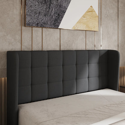 Upholstered Bed with Square Tufting and Wingback – Elegant & Comfortable Bedroom centerpiece