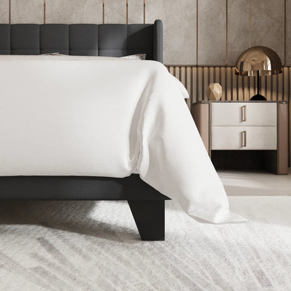 Upholstered Bed with Square Tufting and Wingback – Elegant & Comfortable Bedroom centerpiece
