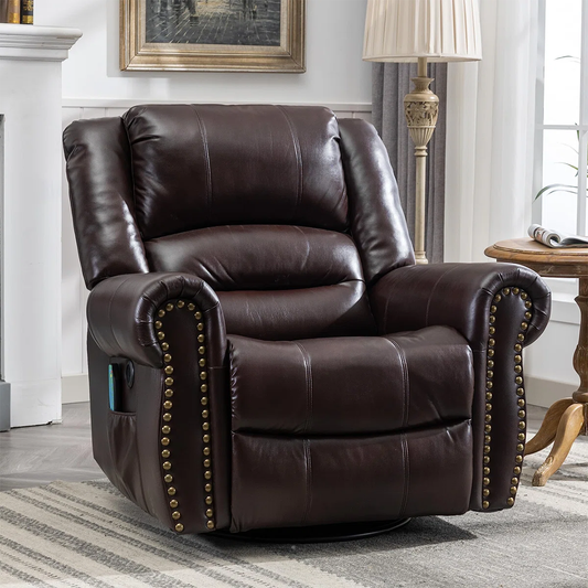 Pacanow 40" Wide Manual Swivel Recliner with Built-In Massager – Comfort & Relaxation in One
