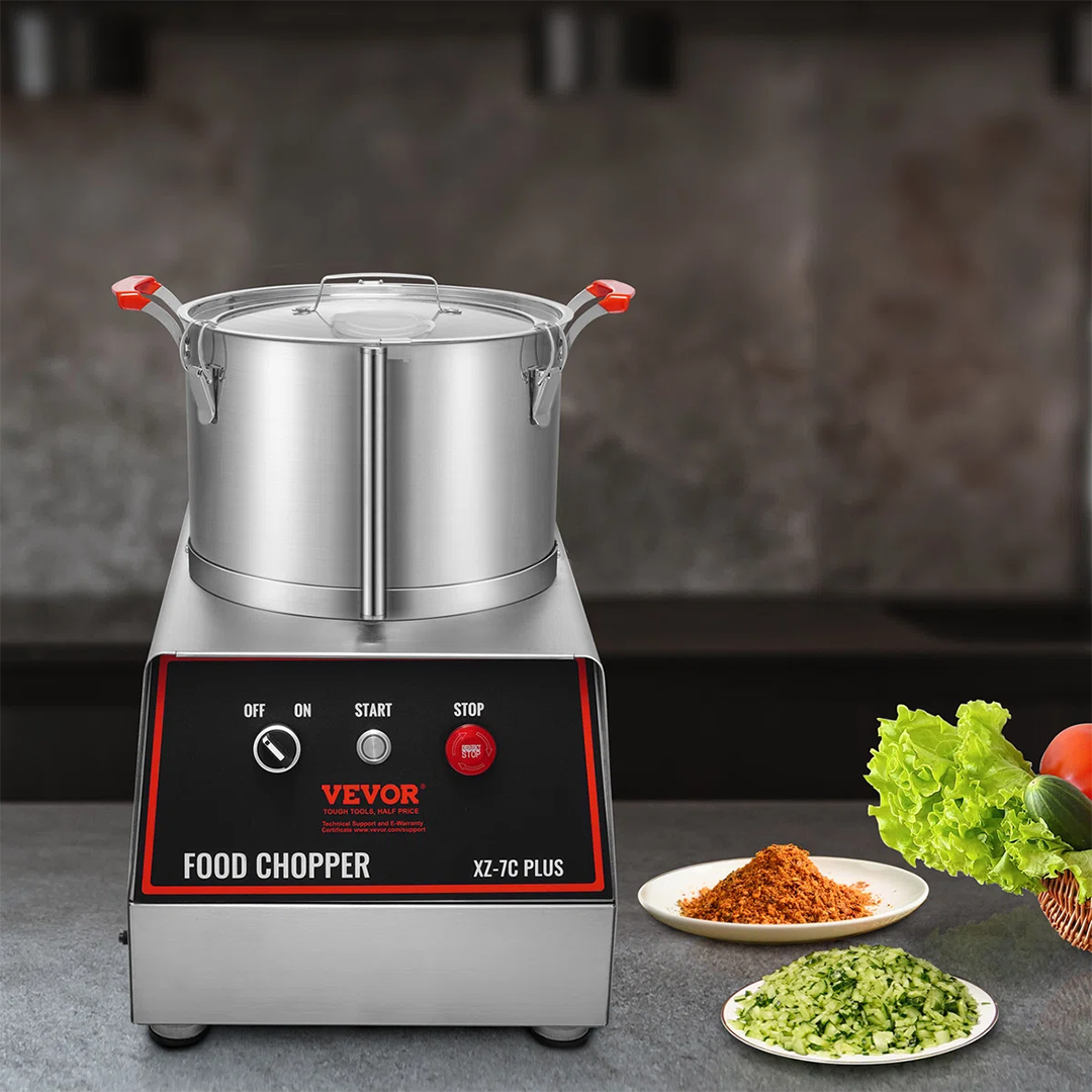 VEVOR Food Processor and Vegetable Chopper 750W 7 Quart Stainless Steel Blender