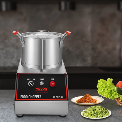 VEVOR Food Processor and Vegetable Chopper 750W 7 Quart Stainless Steel Blender