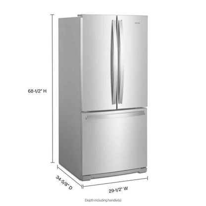 Whirlpool WRF560SFHZ 30″ French-Door Refrigerator – 20 cu ft Fingerprint‑Resistant, FreshFlow™, Spill‑Proof Shelves