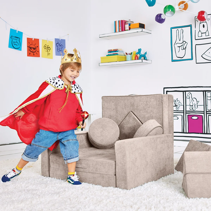 Yourigami 12‑Piece Convertible Play Fort – Modular Foam Cushion Set for Endless Fort Building & Cozy Seating