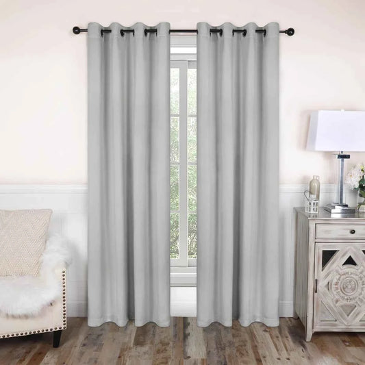Millendon Solid Modern Polyester Grommet/Rod Pocket Room Darkening Curtain Pair (Set of 2)