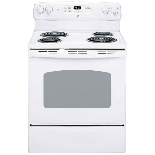 GE 30-Inch Electric Freestanding Range with Storage Drawer – White