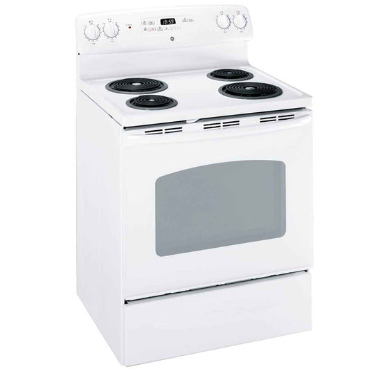 GE 30-Inch Electric Freestanding Range with Storage Drawer – White