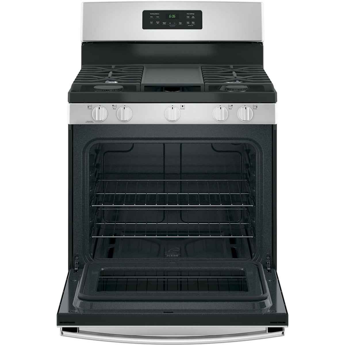 GE 30-Inch Stainless Steel Gas Range with Broil Drawer – Freestanding Oven & Cooktop