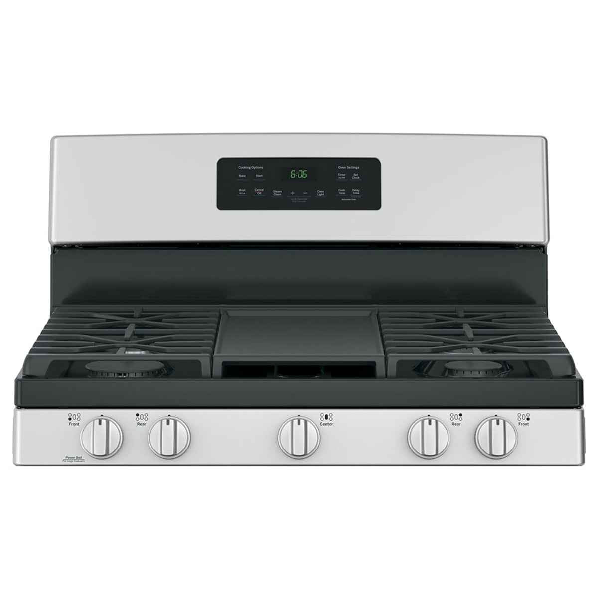 GE 30-Inch Stainless Steel Gas Range with Broil Drawer – Freestanding Oven & Cooktop
