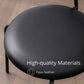 Dycanpo 24" Rattan Bar Stools Set of 2 – Round Faux Leather Barstools for Kitchen, Black